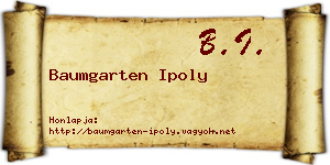 Baumgarten Ipoly névjegykártya